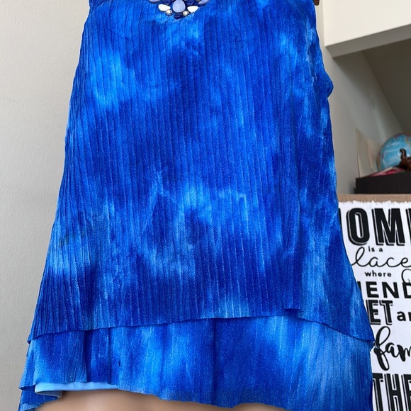 Summer Top Tie-Dye Pattern Royal Blue Tank Top Size PM - Picture 3 of 4